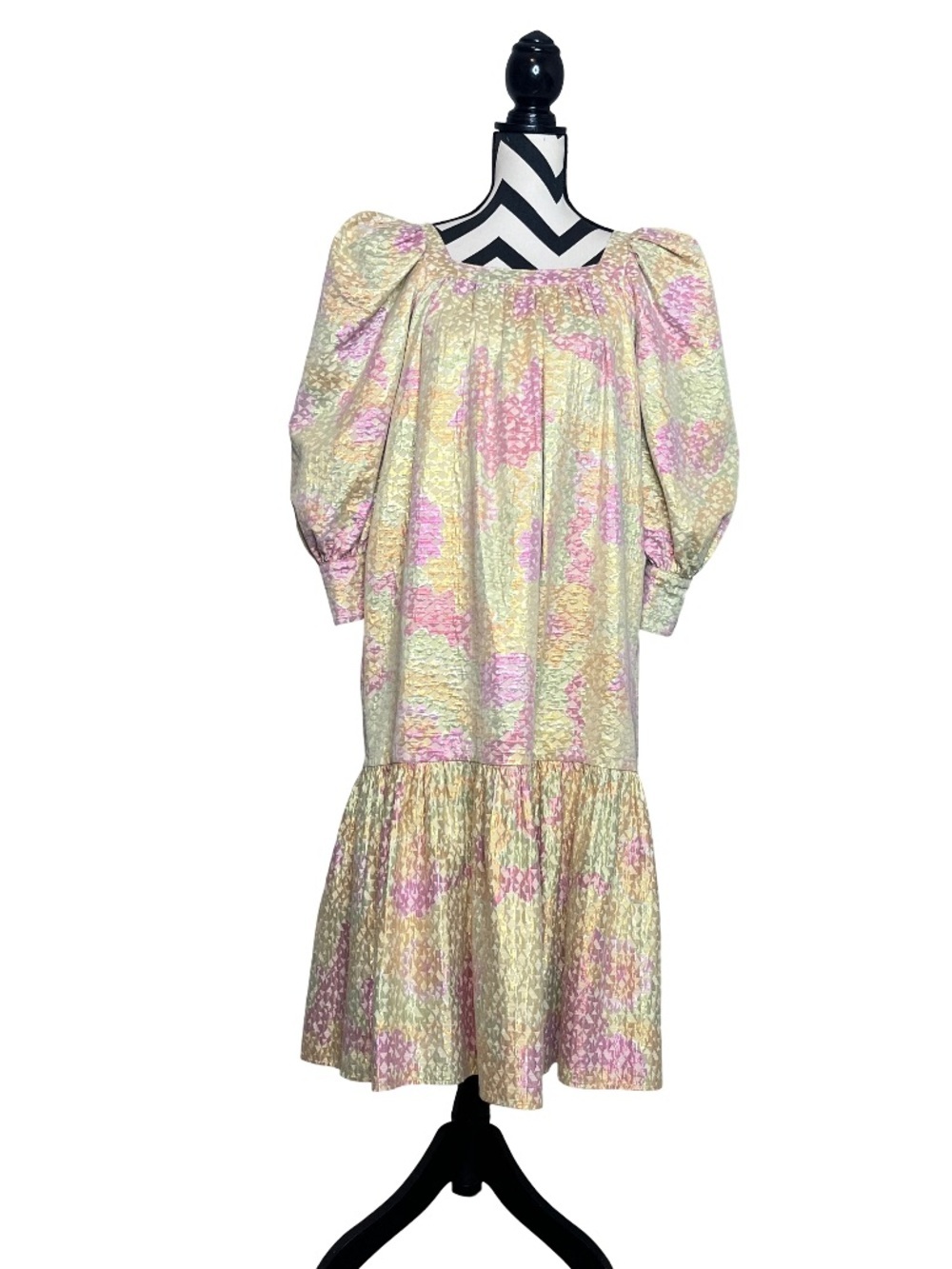 Mr. Larkin Pastel Ethereal Fairy Coquette Metallic Ode Sz S Midi Dress